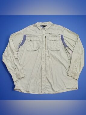 Gander Mtn Sportsman Shirt Men’s 2XLT Green Long Sleeve Vented Fishing Hiking